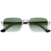 image:imageSOJOS Retro Rectangle Polarized 90s Sunglasses for Women MenTrendy Narrow Hexagon Square Shades SJ1270Silver Frame Green Grading Lens