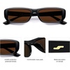 image:imageSOJOS Retro Rectangle Polarized Sunglasses Women Men Trendy Narrow Y2K Rectangular Frame Womens Mens Sun Glasses SJ2351BlackDark Brown