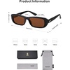 image:imageSOJOS Retro Rectangle Polarized Sunglasses Women Men Trendy Narrow Y2K Rectangular Frame Womens Mens Sun Glasses SJ2351BlackDark Brown