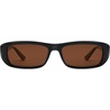 image:imageSOJOS Retro Rectangle Polarized Sunglasses Women Men Trendy Narrow Y2K Rectangular Frame Womens Mens Sun Glasses SJ2351BlackDark Brown