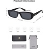 image:imageSOJOS Retro Rectangle Polarized Sunglasses Women Men Trendy Narrow Y2K Rectangular Frame Womens Mens Sun Glasses SJ2351BlackGrey