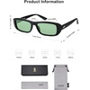 image:imageSOJOS Retro Rectangle Polarized Sunglasses Women Men Trendy Narrow Y2K Rectangular Frame Womens Mens Sun Glasses SJ2351BlackLight Green