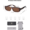 image:imageSOJOS Retro Rectangle Polarized Sunglasses Women Men Trendy Narrow Y2K Rectangular Frame Womens Mens Sun Glasses SJ2351Brown TortoiseBrown