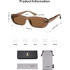 image:imageSOJOS Retro Rectangle Polarized Sunglasses Women Men Trendy Narrow Y2K Rectangular Frame Womens Mens Sun Glasses SJ2351BrownBrown