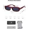 image:imageSOJOS Retro Rectangle Polarized Sunglasses Women Men Trendy Narrow Y2K Rectangular Frame Womens Mens Sun Glasses SJ2351BurgundyDusty Blue