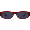 image:imageSOJOS Retro Rectangle Polarized Sunglasses Women Men Trendy Narrow Y2K Rectangular Frame Womens Mens Sun Glasses SJ2351BurgundyDusty Blue