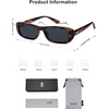 image:imageSOJOS Retro Rectangle Polarized Sunglasses Women Men Trendy Narrow Y2K Rectangular Frame Womens Mens Sun Glasses SJ2351Dark TortoiseGrey
