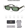 image:imageSOJOS Retro Rectangle Polarized Sunglasses Women Men Trendy Narrow Y2K Rectangular Frame Womens Mens Sun Glasses SJ2351Olive GreenGreen