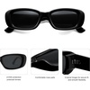 image:imageSOJOS Retro Rectangle Polarized Sunglasses Women Men Trendy Y2k 90s UV Protection Womens Mens Sun Glasses SJ2375BlackGrey