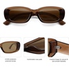 image:imageSOJOS Retro Rectangle Polarized Sunglasses Women Men Trendy Y2k 90s UV Protection Womens Mens Sun Glasses SJ2375BrownLight Brown