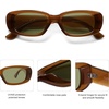 image:imageSOJOS Retro Rectangle Polarized Sunglasses Women Men Trendy Y2k 90s UV Protection Womens Mens Sun Glasses SJ2375Mocha BrownLight Green