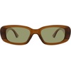 image:imageSOJOS Retro Rectangle Polarized Sunglasses Women Men Trendy Y2k 90s UV Protection Womens Mens Sun Glasses SJ2375Mocha BrownLight Green
