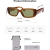 image:imageSOJOS Retro Rectangle Polarized Sunglasses Women Men Trendy Y2k 90s UV Protection Womens Mens Sun Glasses SJ2375Mocha BrownLight Green
