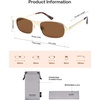 image:imageSOJOS Retro Rectangle Polarized Sunglasses for Men Women 70s 80s Vintage Small Square Sunnies SJ1267Brushed GoldBrown