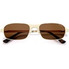 image:imageSOJOS Retro Rectangle Polarized Sunglasses for Men Women 70s 80s Vintage Small Square Sunnies SJ1267Brushed GoldBrown