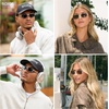 image:imageSOJOS Retro Rectangle Polarized Sunglasses for Men Women 70s 80s Vintage Small Square Sunnies SJ1267Brushed SilverGrey