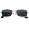 image:imageSOJOS Retro Rectangle Polarized Sunglasses for Men Women 70s 80s Vintage Small Square Sunnies SJ1267Brushed SilverGrey