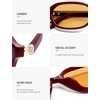 image:imageSOJOS Retro Rectangle Polarized Sunglasses for Women Men Trendy Hexagon Narrow Chic Y2K Sunnies SJ2629BurgundyYellow
