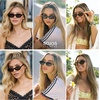 image:imageSOJOS Retro Rectangle Polarized Sunglasses for Women Men Trendy Hexagon Narrow Chic Y2K Sunnies SJ2629BurgundyYellow