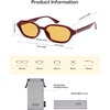 image:imageSOJOS Retro Rectangle Polarized Sunglasses for Women Men Trendy Hexagon Narrow Chic Y2K Sunnies SJ2629BurgundyYellow