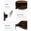 image:imageSOJOS Retro Rectangle Polarized Sunglasses for Women Men Trendy Hexagon Narrow Chic Y2K Sunnies SJ2629Dark BrownBrown