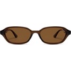 image:imageSOJOS Retro Rectangle Polarized Sunglasses for Women Men Trendy Hexagon Narrow Chic Y2K Sunnies SJ2629Dark BrownBrown