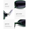 image:imageSOJOS Retro Rectangle Polarized Sunglasses for Women Men Trendy Hexagon Narrow Chic Y2K Sunnies SJ2629Dark GreenGradient Grey