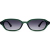 image:imageSOJOS Retro Rectangle Polarized Sunglasses for Women Men Trendy Hexagon Narrow Chic Y2K Sunnies SJ2629Dark GreenGradient Grey