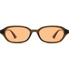 image:imageSOJOS Retro Rectangle Polarized Sunglasses for Women Men Trendy Hexagon Narrow Chic Y2K Sunnies SJ2629Translucent Dark BrownLight Orange
