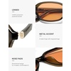 image:imageSOJOS Retro Rectangle Polarized Sunglasses for Women Men Trendy Hexagon Narrow Chic Y2K Sunnies SJ2629Translucent Dark BrownLight Orange