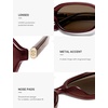image:imageSOJOS Retro Rectangle Polarized Sunglasses for Women Men Trendy Hexagon Narrow Chic Y2K Sunnies SJ2629Translucent Dark PlumDark Brown