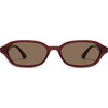 image:imageSOJOS Retro Rectangle Polarized Sunglasses for Women Men Trendy Hexagon Narrow Chic Y2K Sunnies SJ2629Translucent Dark PlumDark Brown