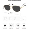 image:imageSOJOS Retro Rectangle Polarized Sunglasses for Women Men Vintage Shades Classic Metal Sun Glasses SJ1276GoldGrey
