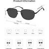 image:imageSOJOS Retro Rectangle Polarized Sunglasses for Women Men Vintage Shades Classic Metal Sun Glasses SJ1276Shiny BlackGrey