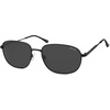 image:imageSOJOS Retro Rectangle Polarized Sunglasses for Women Men Vintage Shades Classic Metal Sun Glasses SJ1276Shiny BlackGrey