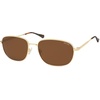 image:imageSOJOS Retro Rectangle Polarized Sunglasses for Women Men Vintage Shades Classic Metal Sun Glasses SJ1276Shiny GoldBrown