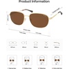image:imageSOJOS Retro Rectangle Polarized Sunglasses for Women Men Vintage Shades Classic Metal Sun Glasses SJ1276Shiny GoldBrown