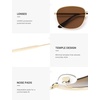 image:imageSOJOS Retro Rectangle Polarized Sunglasses for Women Men Vintage Shades Classic Metal Sun Glasses SJ1276Shiny GoldBrown