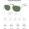 image:imageSOJOS Retro Rectangle Polarized Sunglasses for Women Men Vintage Shades Classic Metal Sun Glasses SJ1276Shiny GoldGreen