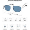 image:imageSOJOS Retro Rectangle Polarized Sunglasses for Women Men Vintage Shades Classic Metal Sun Glasses SJ1276Shiny SilverBlue