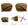 image:imageSOJOS Retro Rectangle Sunglasses for Women Men Vintage Rectangular Metal Frame Unisex Sun Glasses SJ1202 with GoldampBlack FrameBrown Lens