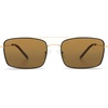 image:imageSOJOS Retro Rectangle Sunglasses for Women Men Vintage Rectangular Metal Frame Unisex Sun Glasses SJ1202 with GoldampBlack FrameBrown Lens