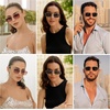 image:imageSOJOS Retro Rectangle Sunglasses for Women Men Vintage Rectangular Metal Frame Unisex Sun Glasses SJ1202 with GoldampBlack FrameBrown Lens