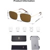 image:imageSOJOS Retro Rectangle Sunglasses for Women Men Vintage Rectangular Metal Frame Unisex Sun Glasses SJ1202 with GoldampBlack FrameBrown Lens