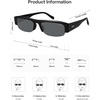 image:imageSOJOS Retro Rectangle Sunglasses for Women Trendy Y2K Chic 90s Shades Lightweight Sunnies SJ2671Black Frame Grey Lens