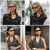 image:imageSOJOS Retro Rectangle Sunglasses for Women Trendy Y2K Chic 90s Shades Lightweight Sunnies SJ2671Brown Frame Brown Lens
