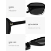 image:imageSOJOS Retro Rectangular Polarized Sunglasses for Women MenVintage Light Weight Square Frame Skinny Rim UV Protection SJ2663Black