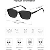 image:imageSOJOS Retro Rectangular Polarized Sunglasses for Women MenVintage Light Weight Square Frame Skinny Rim UV Protection SJ2663Black