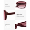 image:imageSOJOS Retro Rectangular Polarized Sunglasses for Women MenVintage Light Weight Square Frame Skinny Rim UV Protection SJ2663Burgundy