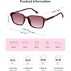 image:imageSOJOS Retro Rectangular Polarized Sunglasses for Women MenVintage Light Weight Square Frame Skinny Rim UV Protection SJ2663Burgundy